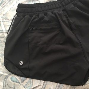 Size 6 Black running Lululemon shorts